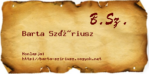 Barta Szíriusz névjegykártya